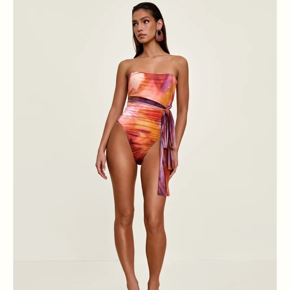 NWT Andrea Iyamah Multicolor One-Shoulder Swim One Piece - Picture 4 of 7